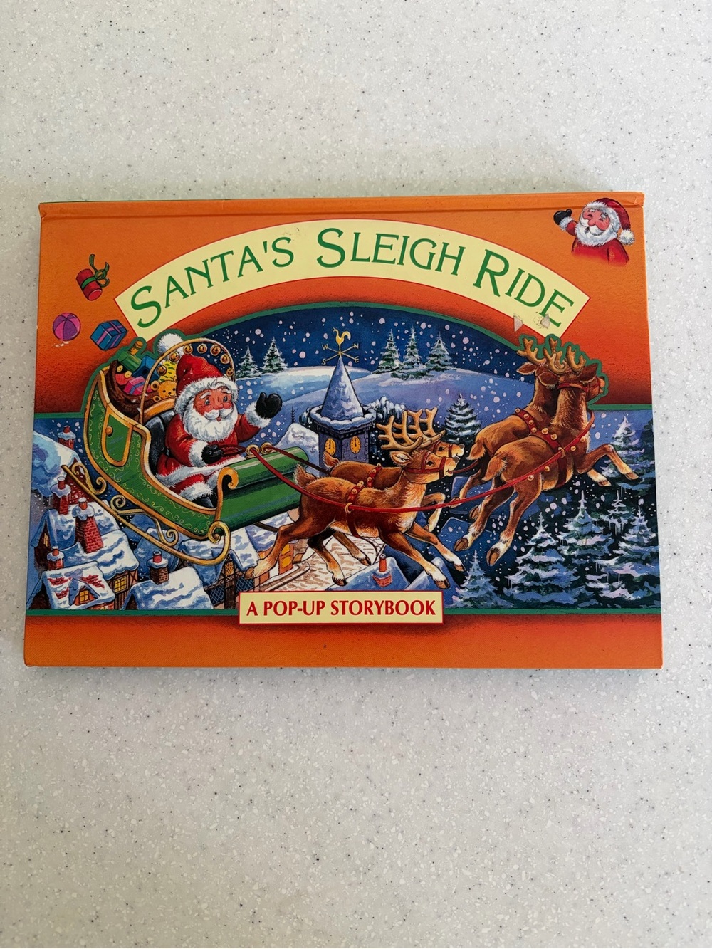 Vintage Christmas Pop-Up Santa's Sleigh Ride Kid’s Hardcover Storybook. 1994.